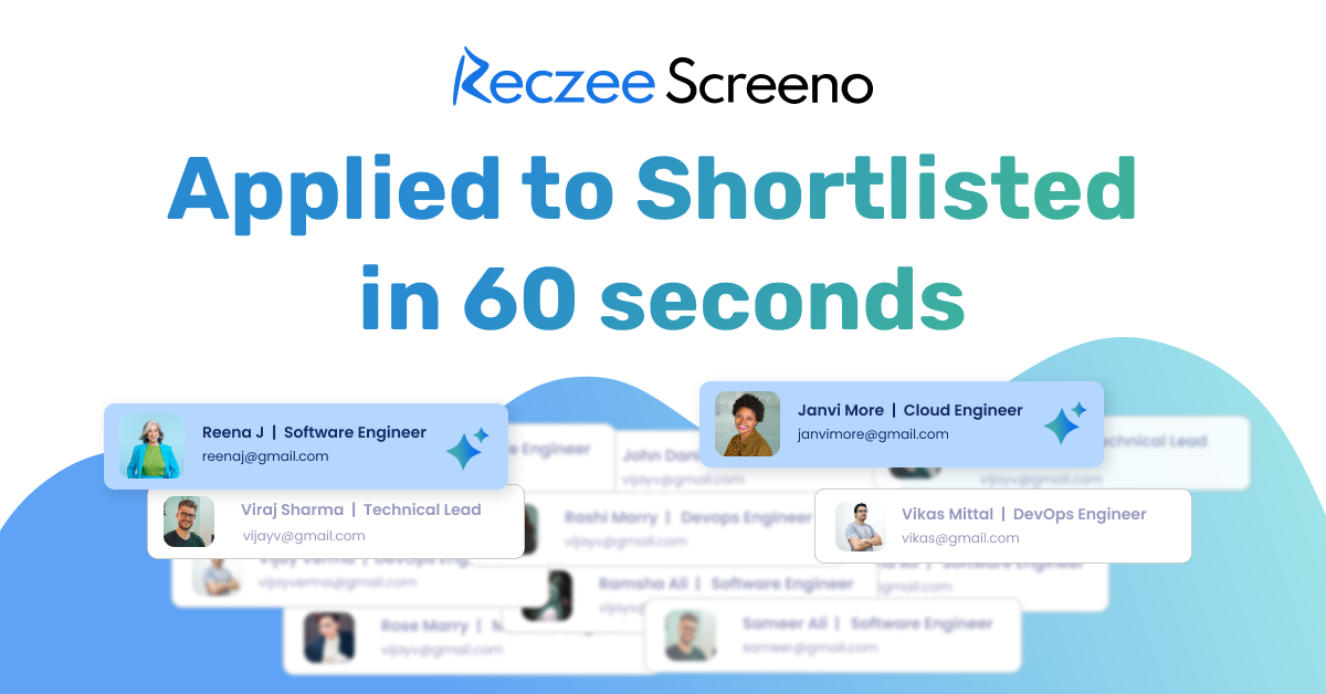 Applied to Shortlisted in 60 seconds | Reczee Screeno